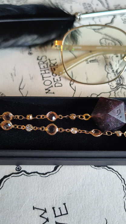 The Flower Gardener's Glasses Chain with Dice