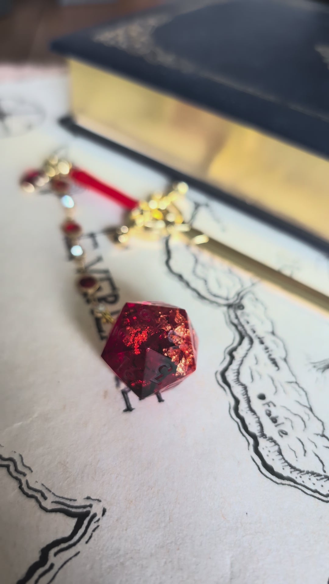 Red as Rubies Hair Sword with Dice