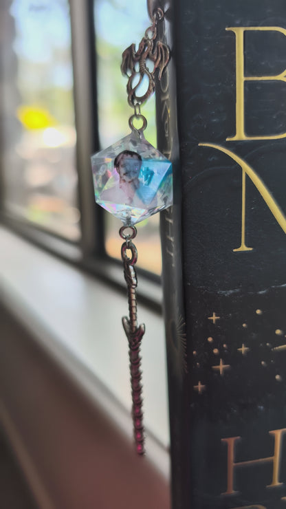 Pedro Pascal in Aqua Metal Bookmark with Dice