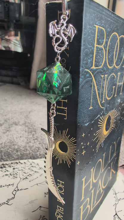 Druid's Sword Bookmark with Dice