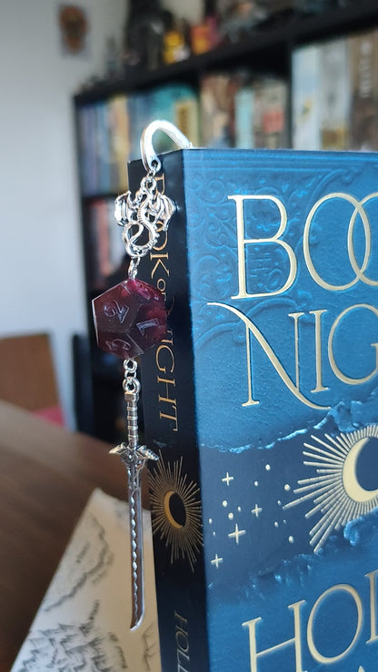 Summer Cherries Metal Bookmark with Dice