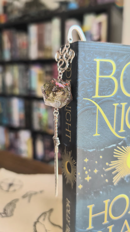Garden’s Glow Metal Bookmark with Dice