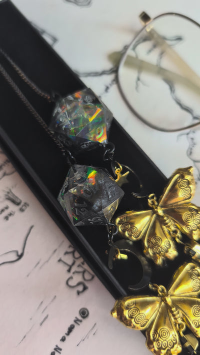 Butterflies on the Moon Glasses Chain with Dice