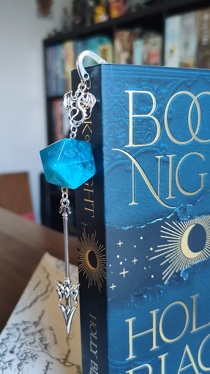 Bluebell Blooms Metal Bookmark with Dice