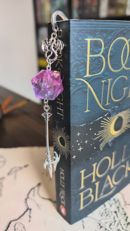 Heliotrope Fairy Garden Metal Bookmark with Dice