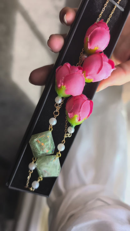 Dandelion Wishes Glasses Chain with Dice
