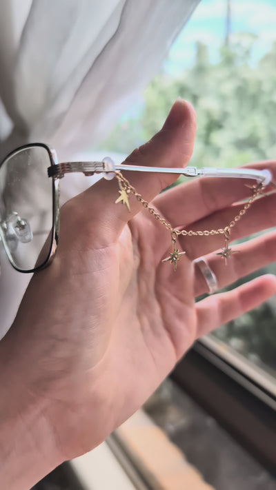 Gold Stars Chain Glasses Charms