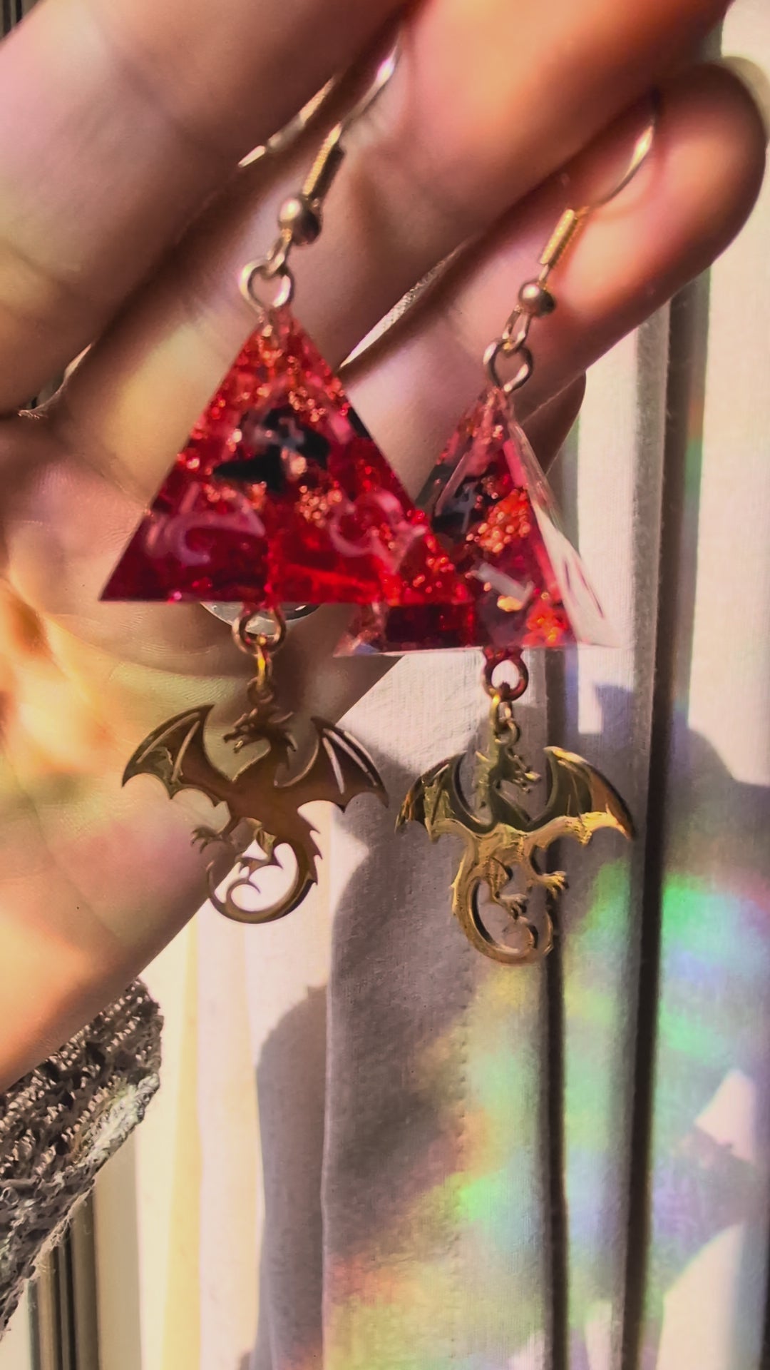 Wyvern's Earrings with Dice