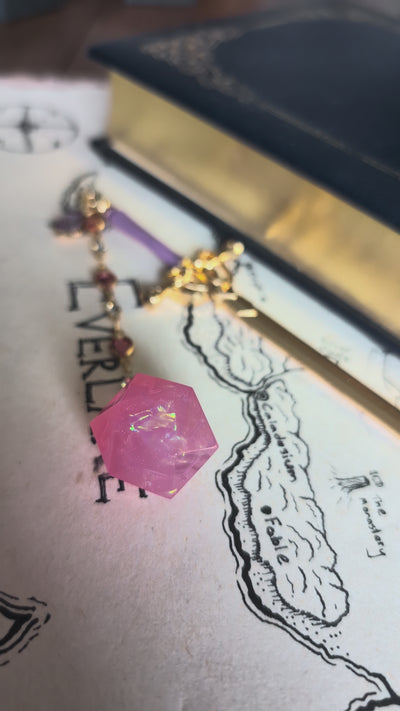 Pink Lily Garden with Sparkles Hair Sword with Dice