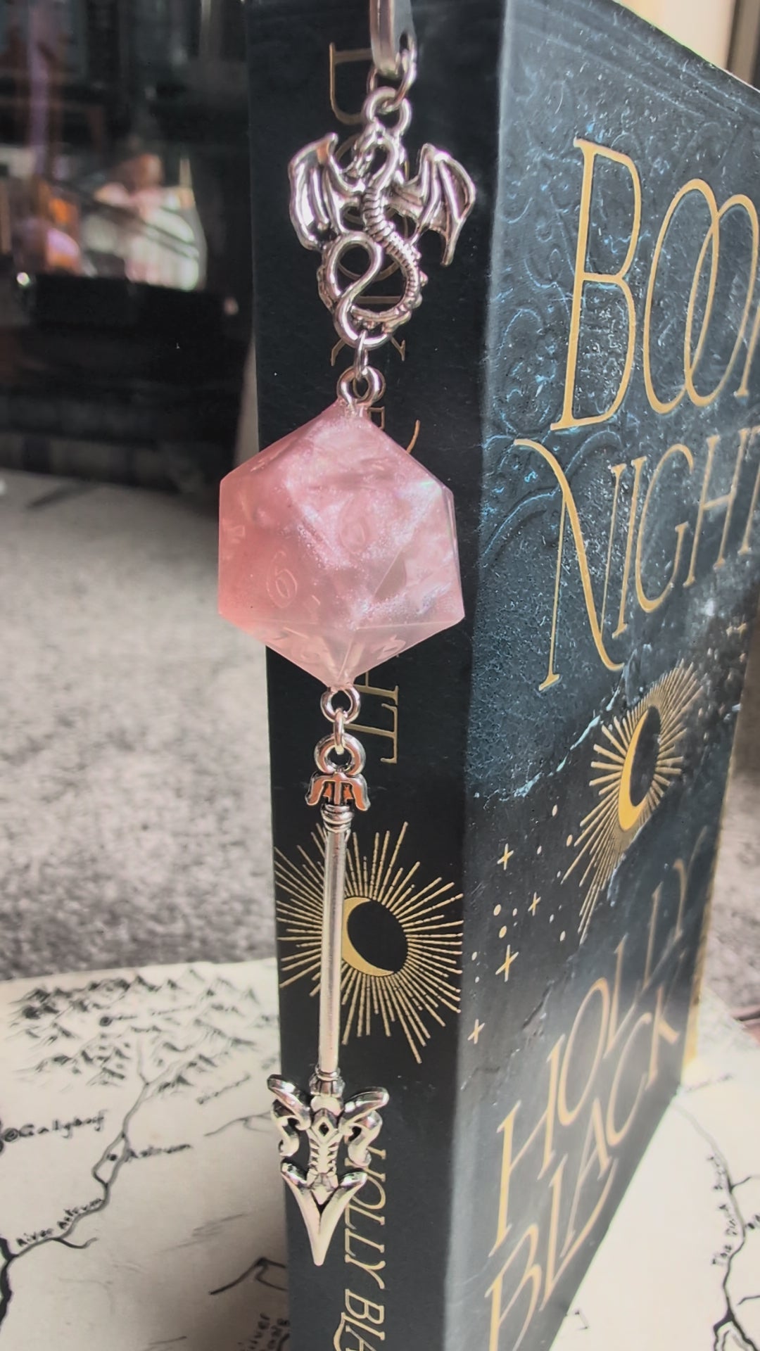 Elven Sword Bookmark with Dice