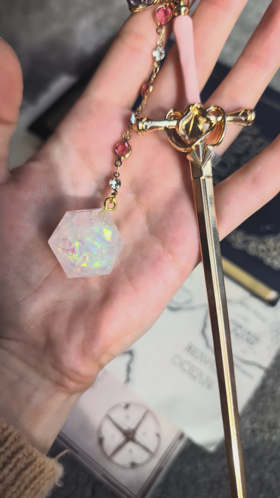 Elven Blushblade Hair Sword with Dice