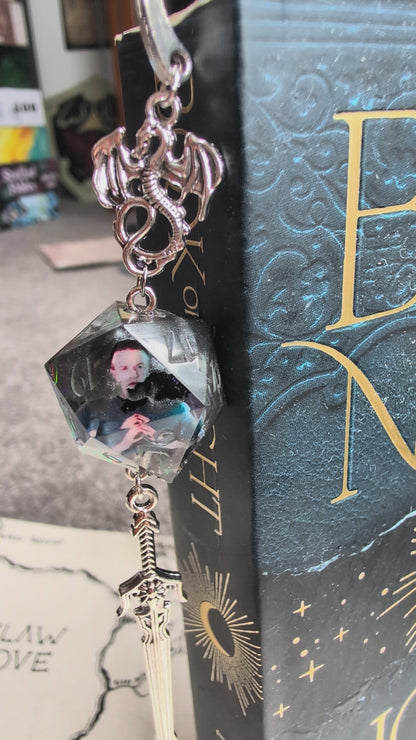 Brennan Lee Mulligan Sword Bookmark with Dice