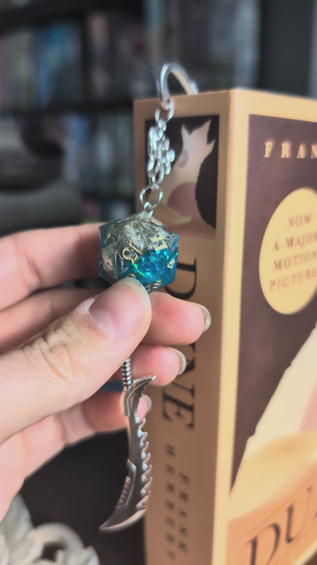 Ethically-Sourced Snake Skin Bookmark with Dice