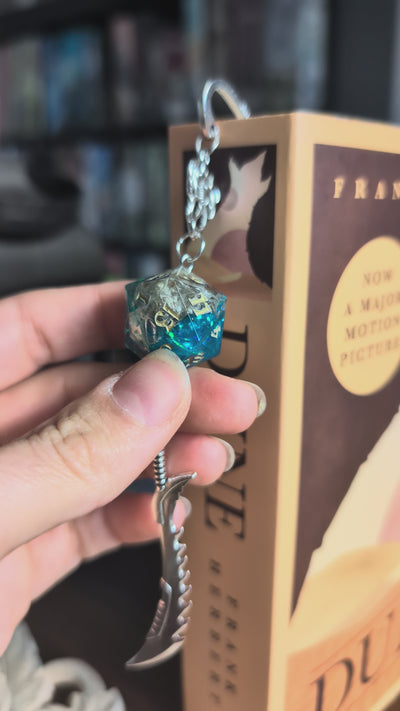 Ethically-Sourced Snake Skin Bookmark with Dice