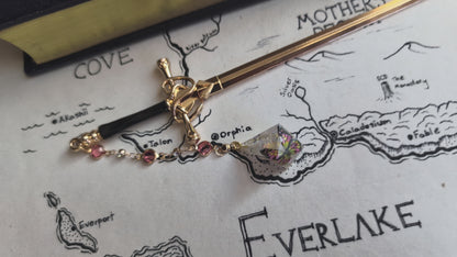 A Butterfly's Magic Crystal Hair Sword with Dice