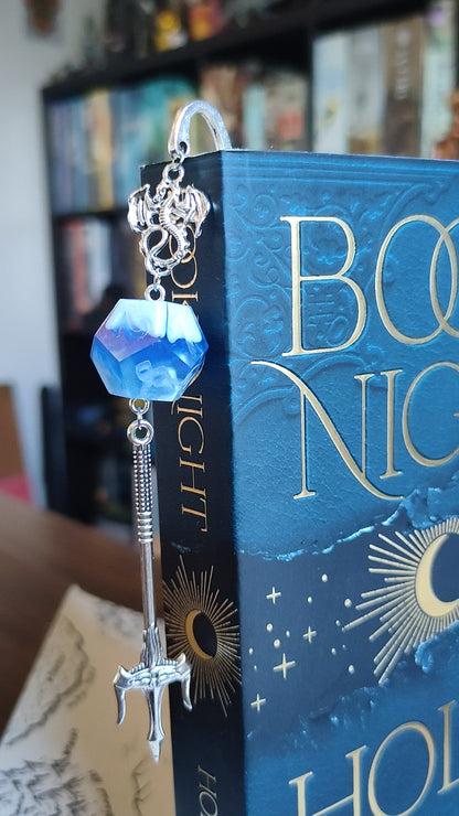 Frozen River Metal Bookmark with Dice