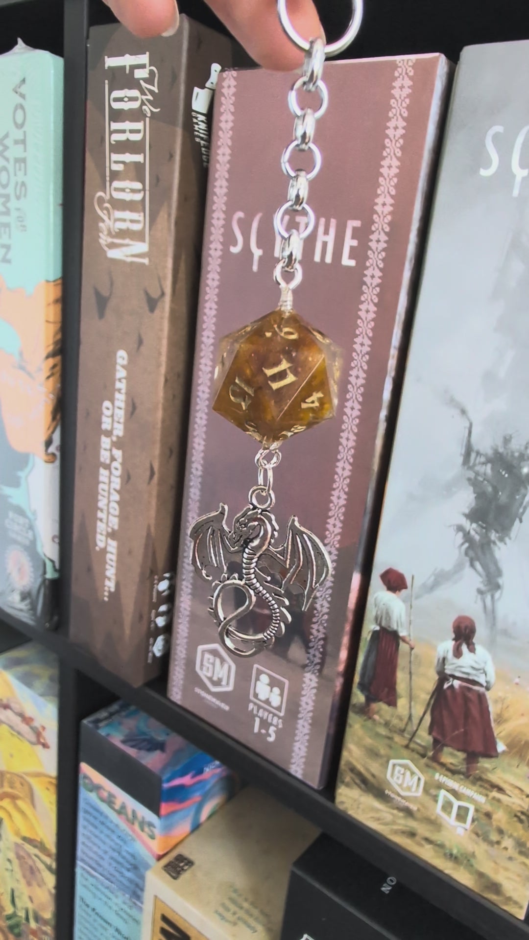 Load video: Wattle Keychain with Dice