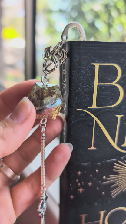 Woodland Flowers Metal Bookmark with Dice