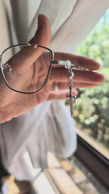 Silver Swords Glasses Charms
