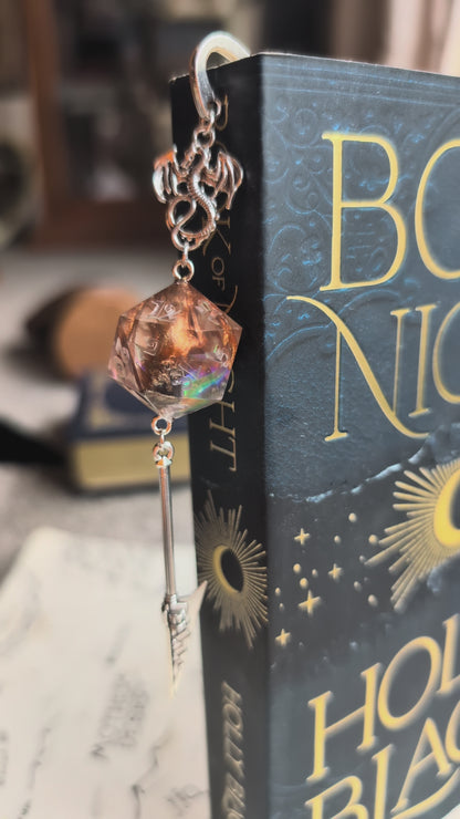 Copper Miner's Treasure Metal Bookmark with Dice