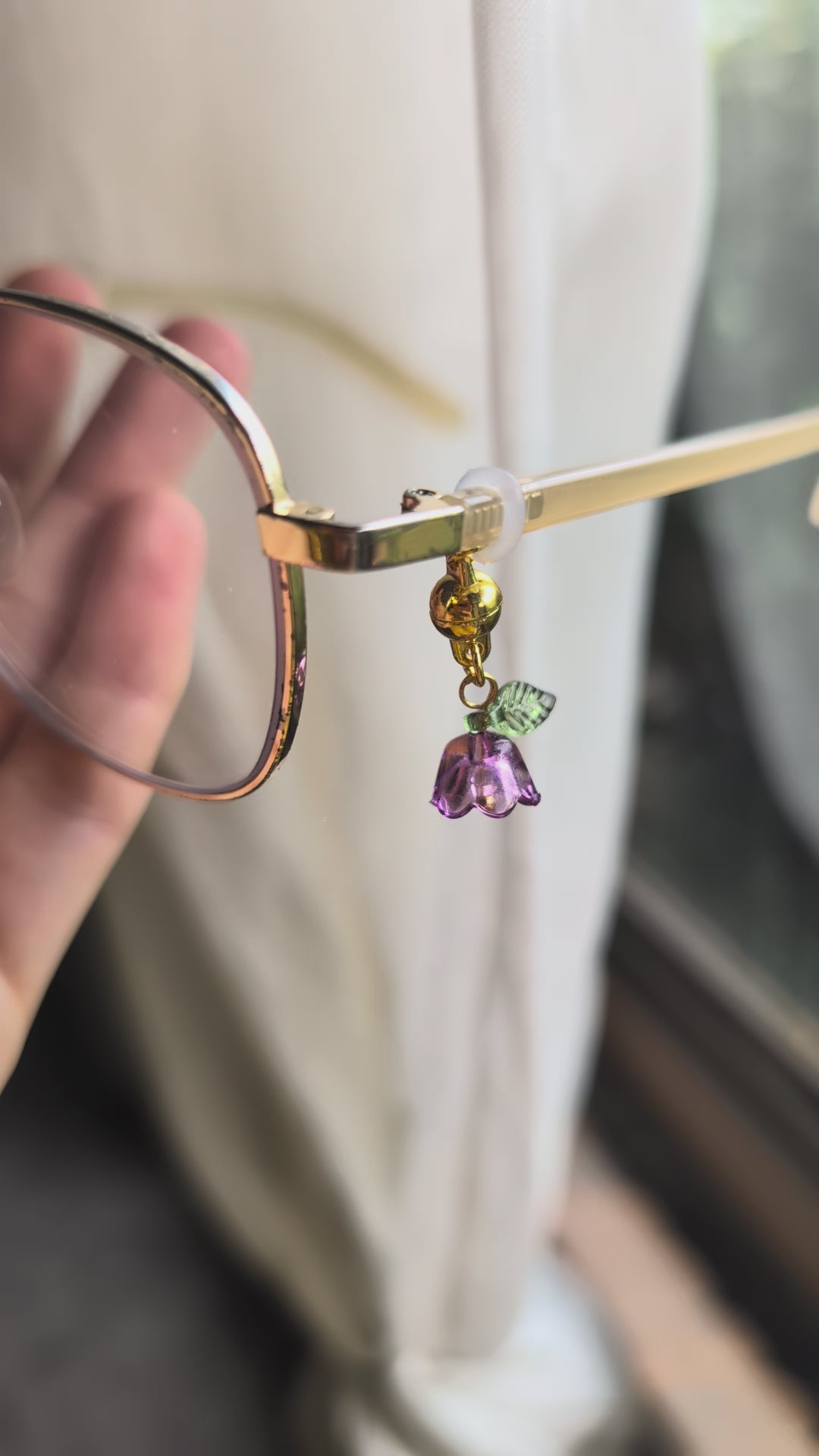 Purple Lily of the Valley Glasses Charm