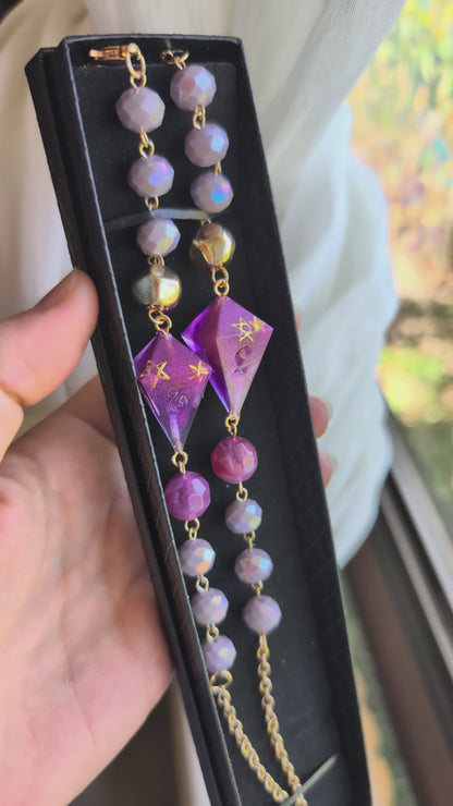 Dreams of Violet Glasses Chain with Dice