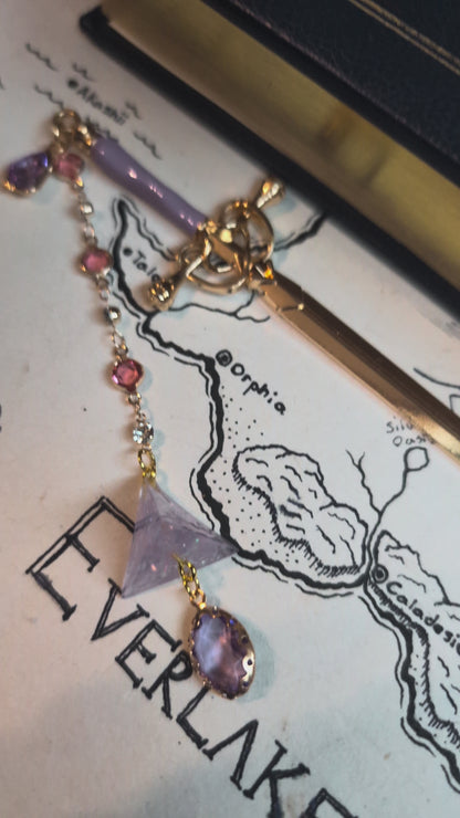 Rainbow Purple Dreams Hair Sword with Dice